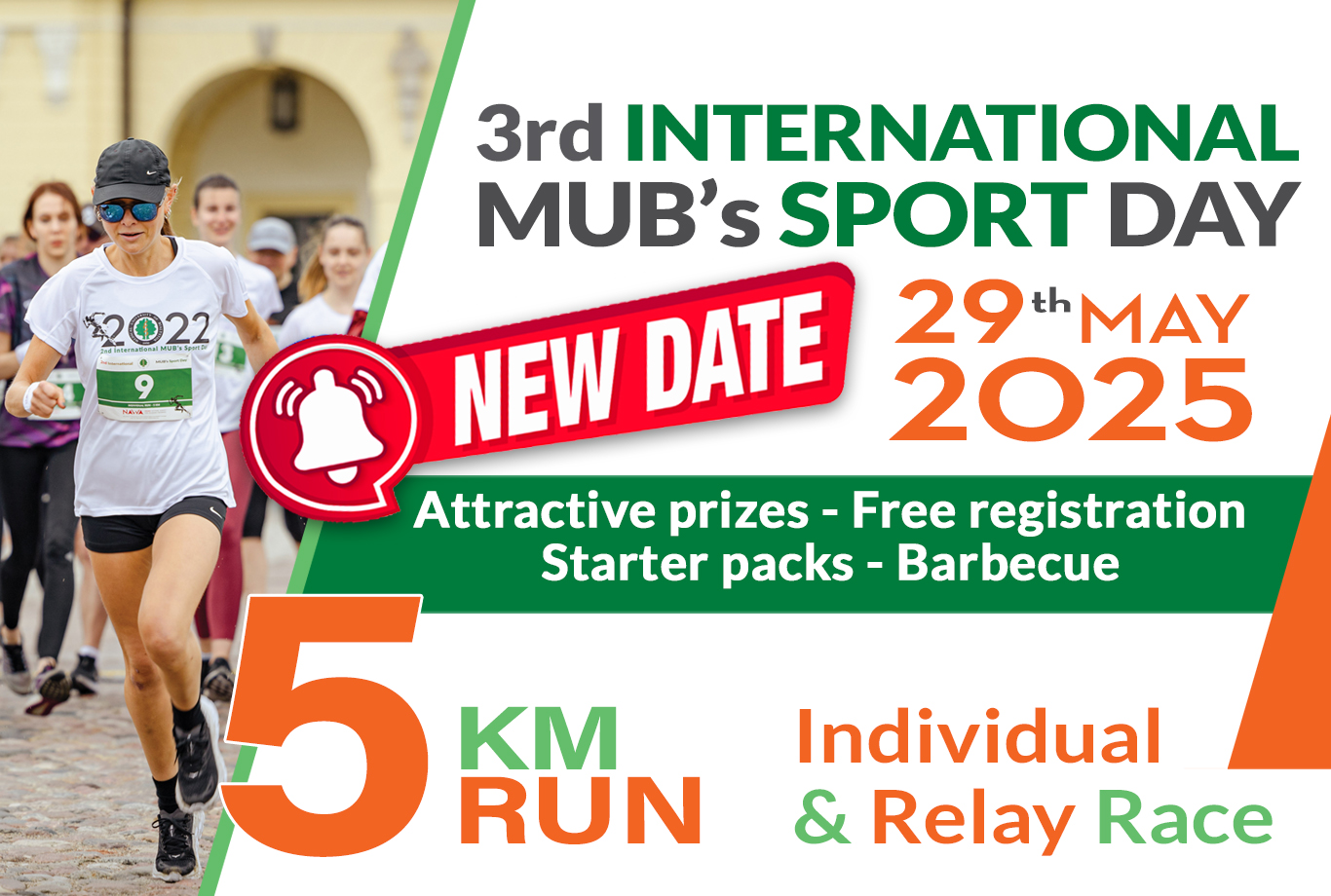 Image: Plakat ze zdjęciem biegaczki, nazwą i datą wydarzenia -26 kwietnia 2025