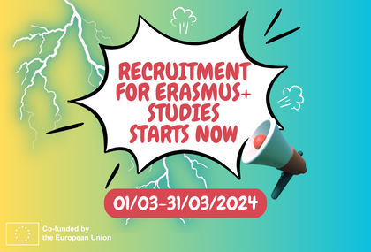 Link: Recruitment for Erasmus+ mobilities for study starts now!
