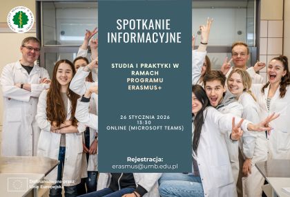 Link: Erasmus+ bez tajemnic. 26 stycznia spotkanie informacyjne dla studentów i doktorantów UMB