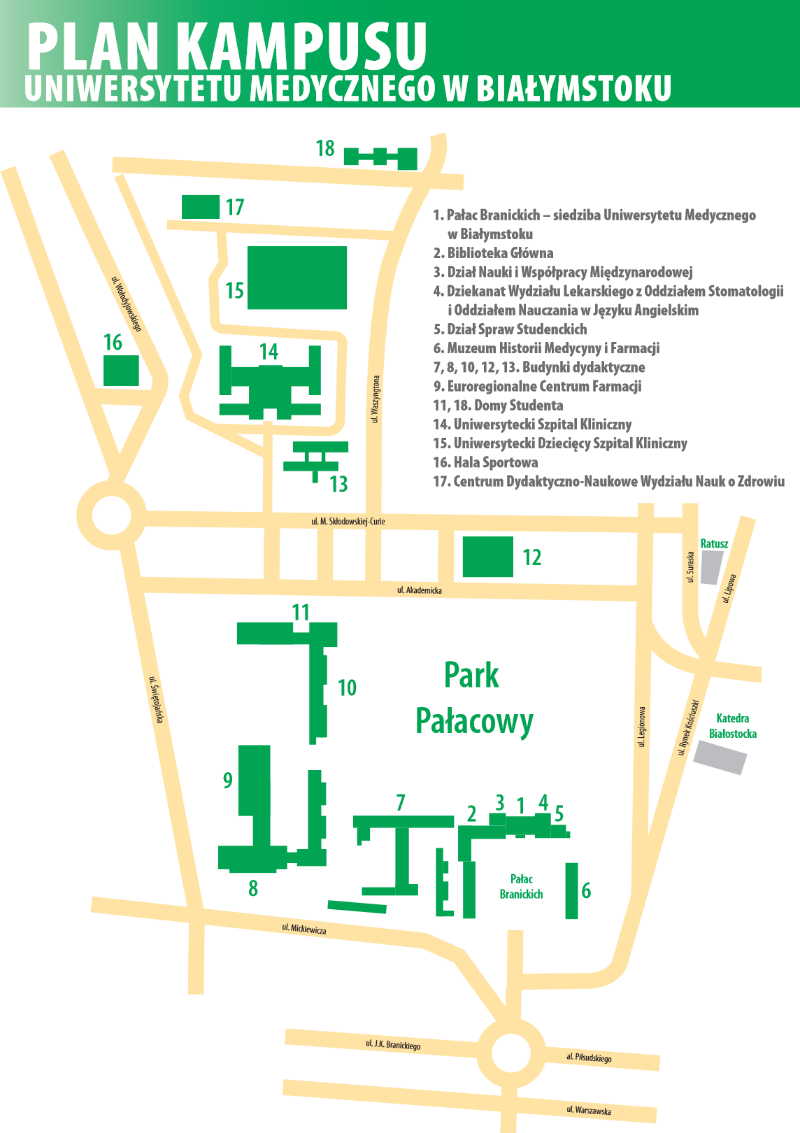 Uniwersytet Medyczny W Bialymstoku. Plan Kampusu.