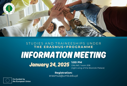 Link: Registration for the information meeting - studies and traineeships under the Erasmus+ Programme