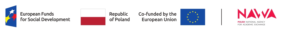 European funds for social development, Poland, Co-funded by the EU, NAWA, logotypes